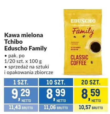 Kawa mielona Tchibo Eduscho Family promocja w Makro