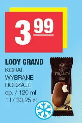Lody Grand Koral promocja w SPAR