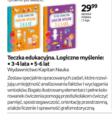Teczka edukacyjna Logiczne myślenie 5-6 lat Kapitan Nauka promocja w Empik