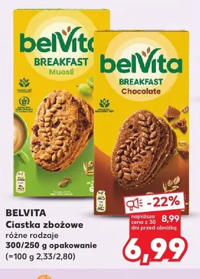 Ciastka zbożowe BELVITA Muesli promocja w Kaufland