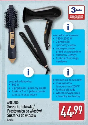 Prostownica do włosów Ambiano promocja w Aldi