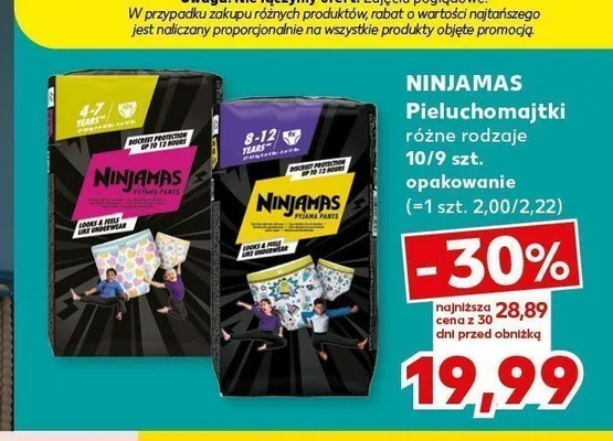 Pieluchomajtki Ninjamas Pyjama Pants dla dziewcząt promocja w Kaufland