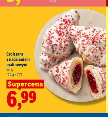 Croissant z nadzieniem malinowym Cukiernia Lidla promocja w Lidl