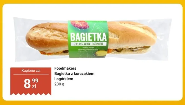 Bagietka z kurczakiem i ogórkiem Foodmakers promocja w Dino