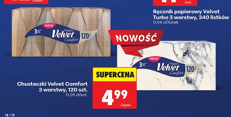 Chusteczki Comfort 3 warstwy, 120 szt. promocja w Biedronka