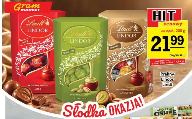 Praliny Lindor Pistachio Lindt promocja w Gram Market
