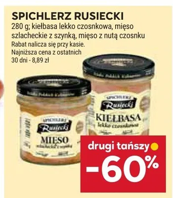 Spichlerz rusiecki kiełbasa lekko czosnkowa promocja w Stokrotka