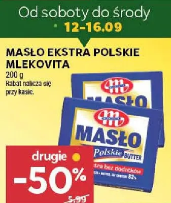 Masło ekstra Polskie Mlekovita promocja w Stokrotka