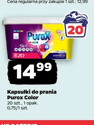 Kapsułki do prania Purox Color promocja w Netto