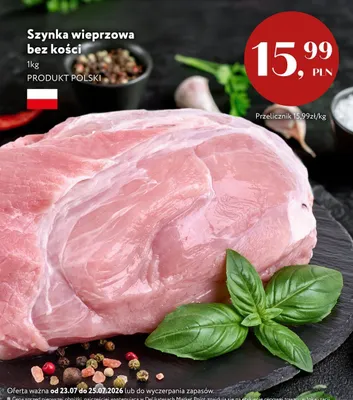 Szynka wieprzowa bez kości polska promocja w Market Point