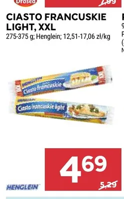 Ciasto francuskie Light Henglein promocja w Stokrotka