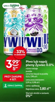Napój piwny bezalkoholowy Żywiec - wariant nieczytelny promocja w Żabka