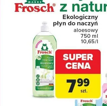 Ekologiczny płyn do naczyń Frosch aloesowy promocja w Carrefour
