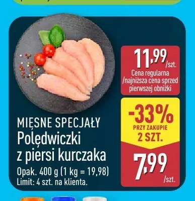 Polędwiczki z piersi kurczaka Mięsne Specjały promocja w Aldi