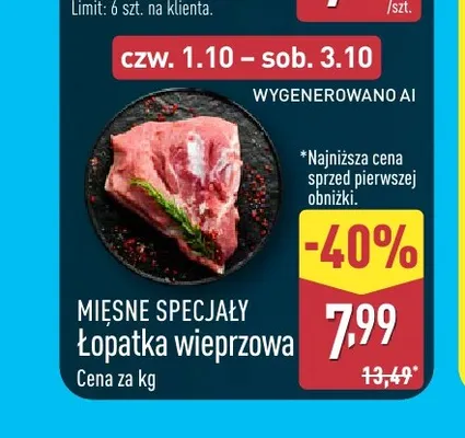 Łopatka wieprzowa Mięsne Specjały promocja w Aldi