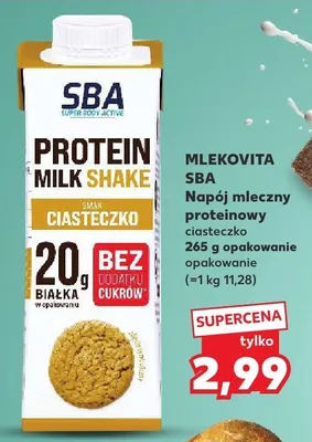 Napój mleczny proteinowy ciasteczko Mlekovita SBA promocja w Kaufland
