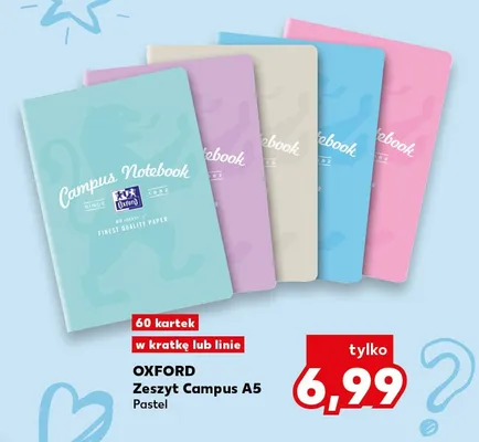 Zeszyt Campus A5 Pastel Oxford 60 kartek w linie promocja w Kaufland