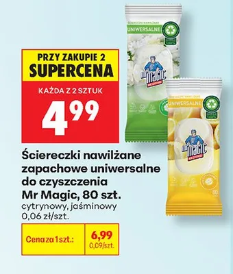 Ściereczki nawilżane zapachowe uniwersalne do czyszczenia Mr Magic promocja w Biedronka