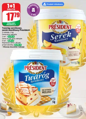 Twaróg sernikowy, serek waniliowy 2 rodzaje promocja w Dino