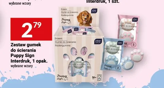Zestaw gumek do ścierania Puppy Sign Interdruk promocja w Twój Market