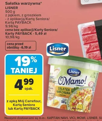 Sałatka warzywna z jajkiem, z groszkiem promocja w Carrefour