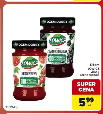 Dżem z czarnych porzeczek Łowicz promocja w Carrefour Market