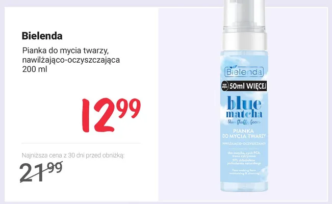 Pianka do mycia twarzy Bielenda nawilżająco-oczyszczająca promocja w Rossmann