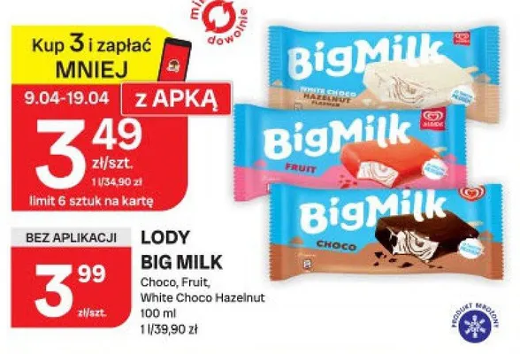 Lody Choco, Fruit, White Choco Hazelnut promocja w Chorten