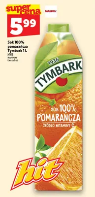 Sok pomarańcza Tymbark 1 l 100% promocja w TOPAZ