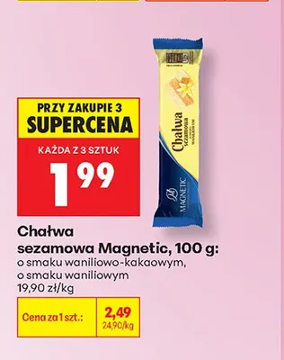 Chałwa sezamowa Magnetic o smaku waniliowym promocja w Biedronka