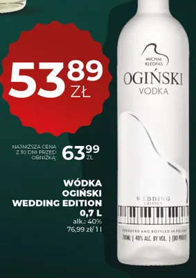 Wódka Ogiński Wedding Edition promocja w Duży Ben