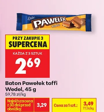 Baton Pawełek toffi promocja w Biedronka