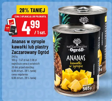 Ananas w syropie plastry Zaczarowany Ogród promocja w POLOmarket
