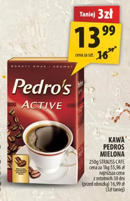 Kawa mielona Pedro's Active promocja w Arhelan