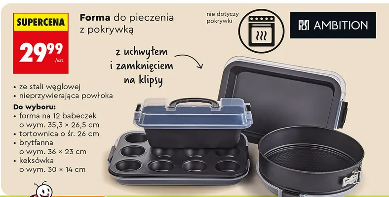 Forma do pieczenia z pokrywką, różne rodzaje promocja w Biedronka