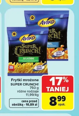 Frytki mrożone Super Crunch! Julienne Aviko promocja w Carrefour Market