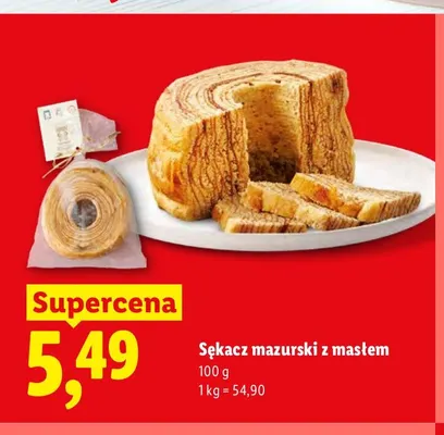 Sękacz mazurski z masłem promocja w Lidl