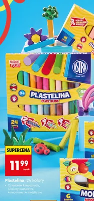 Plastelina Astra 24 kolory promocja w Biedronka