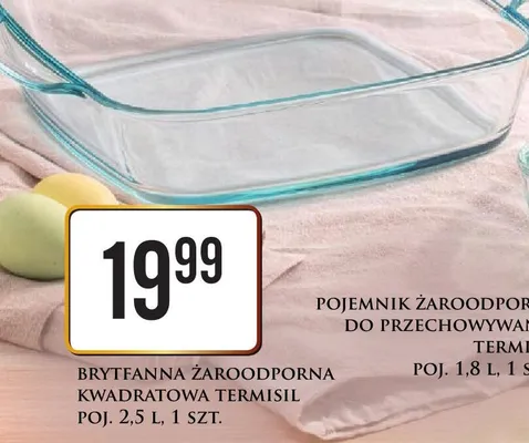 Brytfanna żaroodporna kwadratowa Termisil promocja w Dino