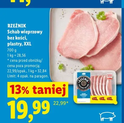 Schab wieprzowy bez kości plastry XXL Rzeźnik promocja w Lidl
