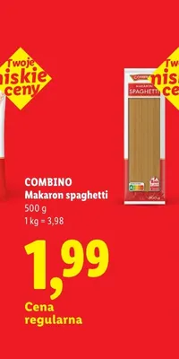 Makaron spaghetti Combino promocja w Lidl