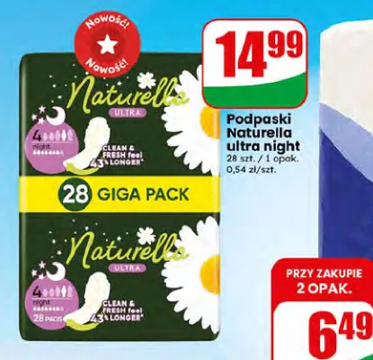 Podpaski Naturella ultra night promocja w Dino