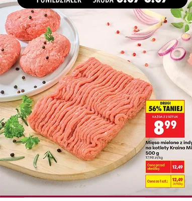 Mięso mielone z indyka na kotlety Kraina Mięs promocja w Biedronka