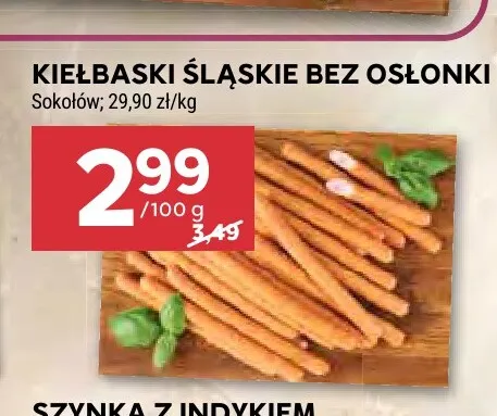 Kiełbaski śląskie bez osłonki Sokołów promocja w Stokrotka