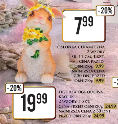 Figurka ogrodowa królik 2 wzory promocja w Dino
