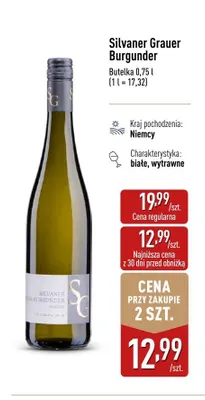 Wino Silvaner Grauer Burgunder promocja w Aldi