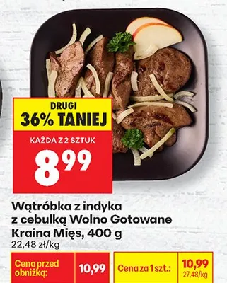 Wątróbka z indyka z cebulką wolno gotowane Kraina Mięs promocja w Biedronka