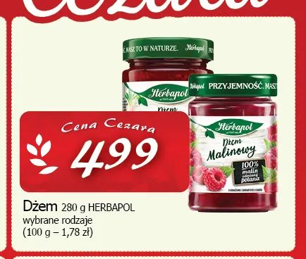 Dżem truskawkowy Herbapol promocja w CEZAR Delikatesy