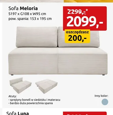 Sofa Meloria promocja w Black Red White