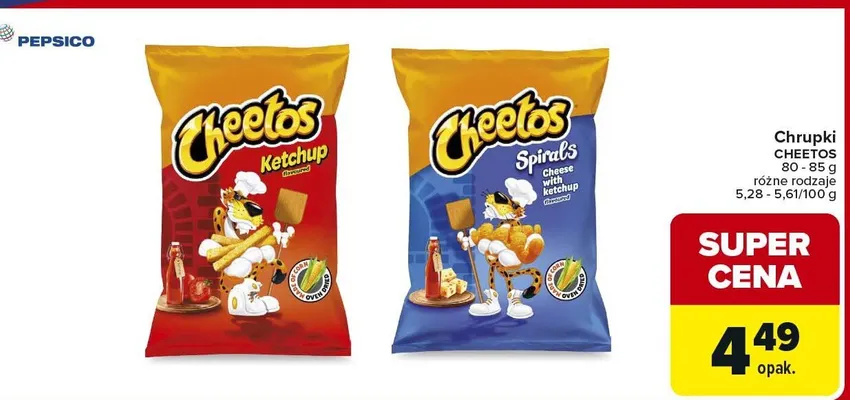 Chrupki CHEETOS różne rodzaje 80-85g promocja w Carrefour Market